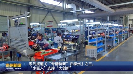 系列報(bào)道《&ldquo;專精特新&rdquo;在泰州》之三: &ldquo;小巨人&rdquo;支撐&ldquo;大創(chuàng)新&rdquo;